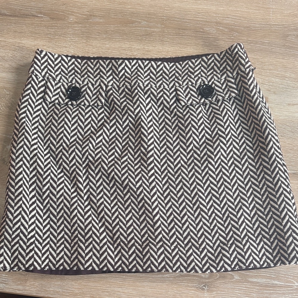 Michael Kors Black and Cream Mini Skirt